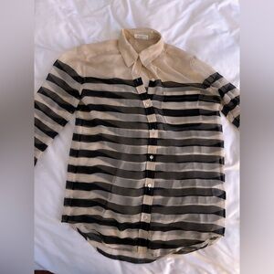 Equipment Sheer Stripe Button Down Shirt - size XS